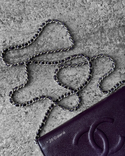 Chanel Purple Wallet on Chain Caviar Leather and Silver Hardware