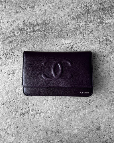 Chanel Purple Wallet on Chain Caviar Leather and Silver Hardware