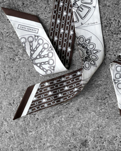 Hermes Effet Kaleidoscope Twilly - BlancAnthracite Marron