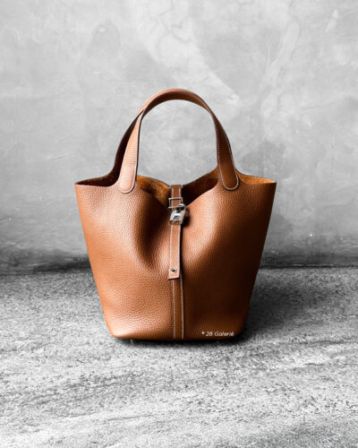 Hermes Gold Picotin Lock 22 Clemence Leather and Palladium Hardware