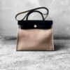 Hermes Herbag Mini Zip EtoupeBlue Indigo Toile Officier Palladium Hardware