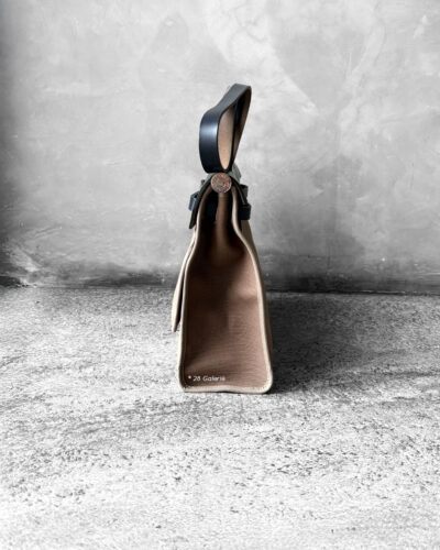 Hermes Herbag Mini Zip EtoupeBlue Indigo Toile Officier Palladium Hardware