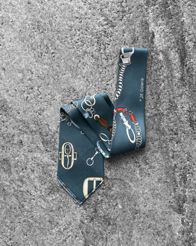 Hermes Les Chevaux Dechaines Tie - Ardoise CLair Corail Gris