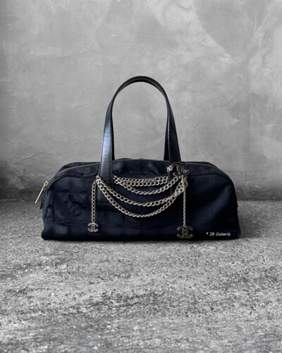 Chanel Black Nylon Travel Line Shoulder Bag