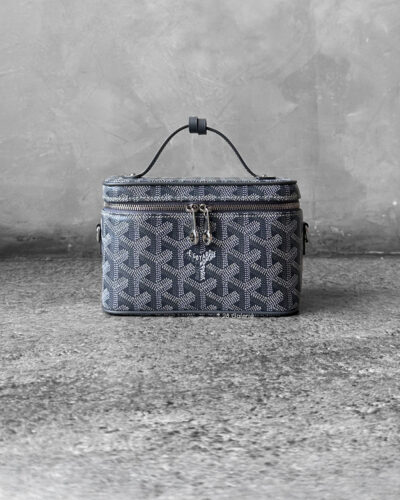 Goyard Grey Mini Muse Vanity Case and Silver Hardware